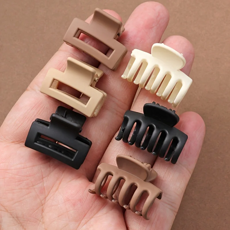 20-Piece Set of Random Colors, Small Rectangular + Dragon Bone Shape Hair Clips, Packaged in Zipper Bags, Cute Hair Clips, Fashionable Hair Clips for Women, Small Clips for Bangs, Milk Coffee Color Small Clips, Bangs Clips for Daily Use