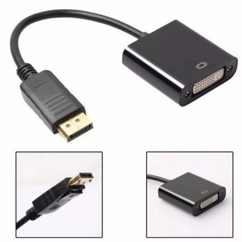 DisplayPort to DVI-D Single Link 1080P Video Adapter DP Male to DVI Female Converter Cable for Desktop Laptop Monitor Projector