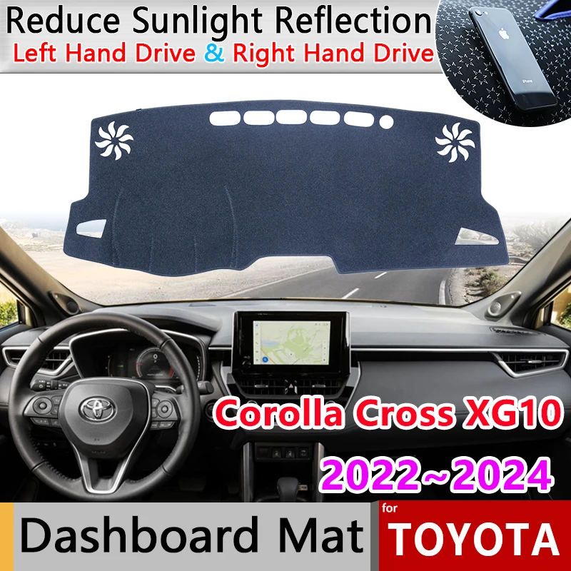 

Противоскользящий коврик для приборной панели для Toyota Corolla Cross XG10 Hybrid 2022–2024, солнцезащитный козырек, защитный ковер, автомобильные аксессуары