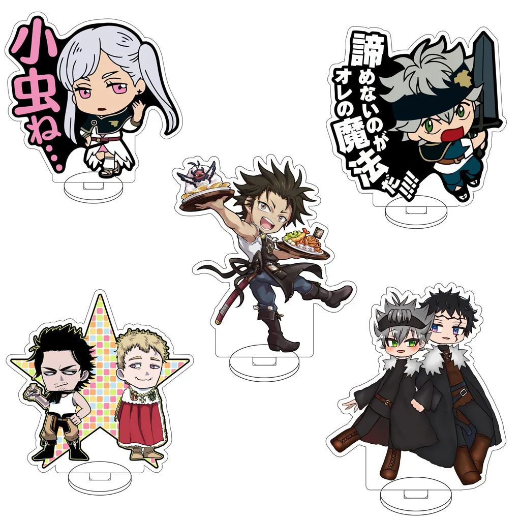 Figura Acrílica de 10CM de Anime Black Clover, Asta, Noelle Silva, Yuno, Yami Sukehiro, William Vangeance, Base para Figura, Regalos y Adornos Lindos