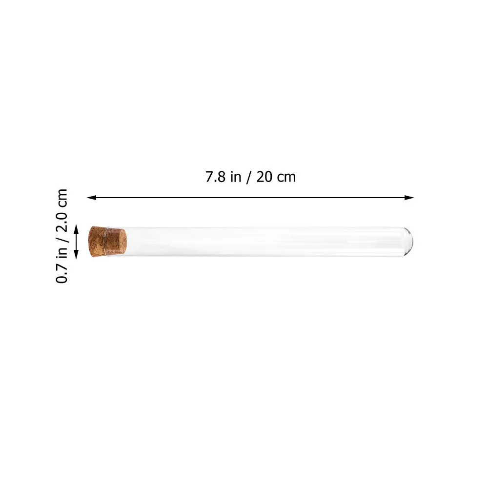 8 قطعة أنابيب اختبار الزجاج مع المقابس الخشبية واضح جولة أسفل مختبر عينة تخزين أنابيب لتجارب الكيمياء العلوم #4