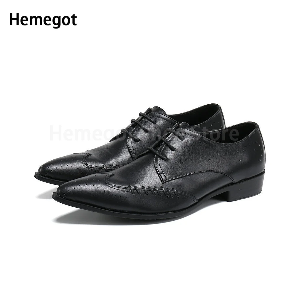 black leather Men's Shoes Formal Leather Shoes Pointed Breathable Shoes Handmade Men's Shoes Apricot Black White Men Shoes