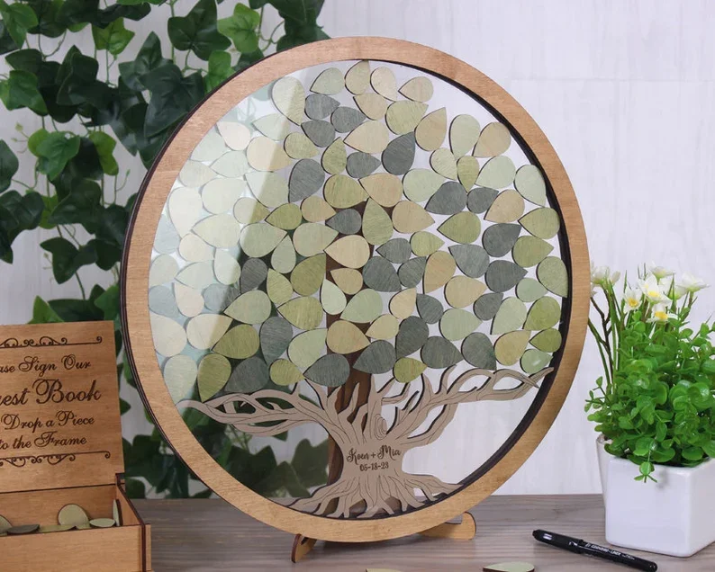 شجرة يترك ريفي الزفاف سجل الزوار شجرة بديلة ضيف كتاب مخصص دائرة الضيوف تسجيل كتاب الضيوف DropBox #3