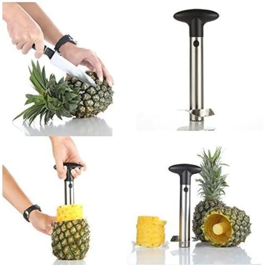 Affettatrice per ananas in acciaio inossidabile per uso in cucina: efficiente strumento per la preparazione della frutta con design EasytoClean e Co durevole
