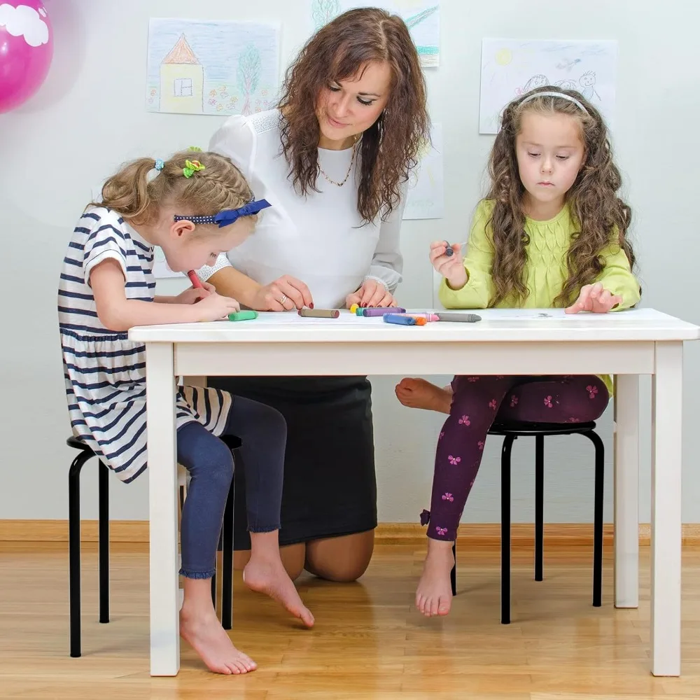 Confezione da 12 impilabili in plastica impilabili in aula, sgabelli impilabili portatili con struttura in metallo nero senza schienale, sedie scolastiche