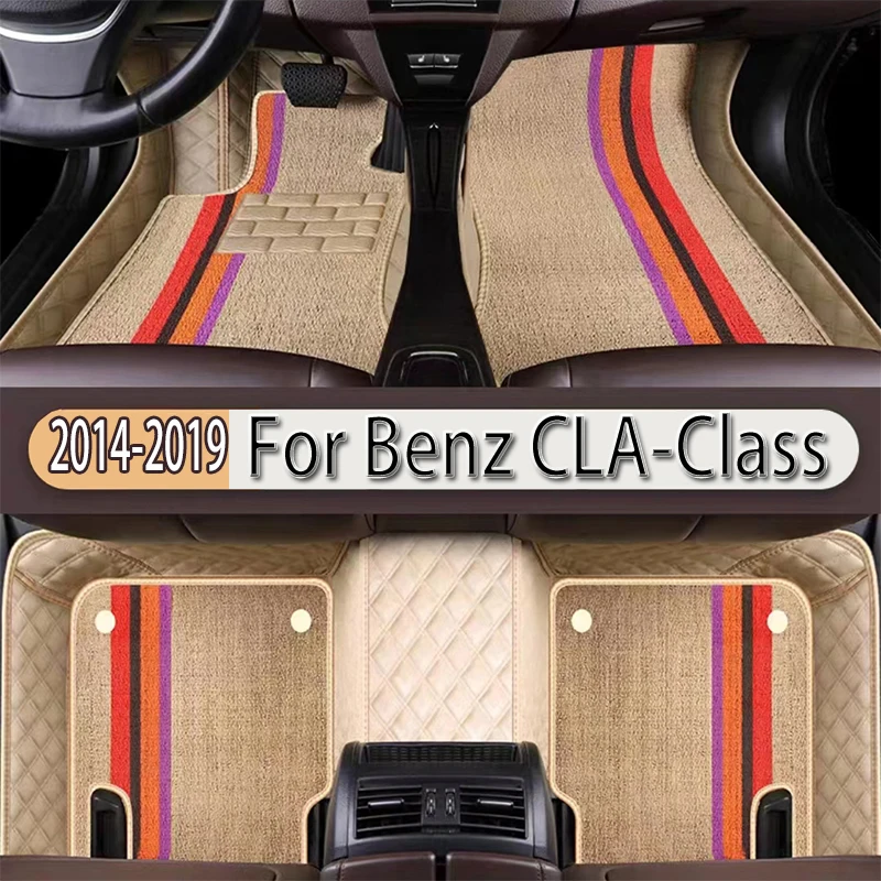 Custom Car Floor Mats For Benz CLA-Class 2019 2018 2017 2016 2015 2014 Leather Carpets Styling Interior Accessories Foot Pads