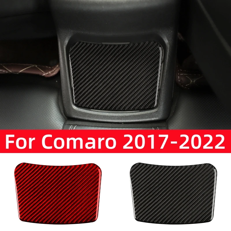 For Chevrolet Camaro 2017-2022 Accessories Carbon Fiber Interior Car Rear Storage Box Decorative Sticker Trim Cover