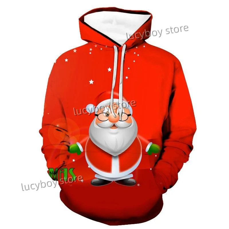 Mens Merry Christmas Skateboarding Santa Claus Hoodies Cartoon Christmas Gifts Sweatshirt For Man Pullovers Hoodies Men Clothing