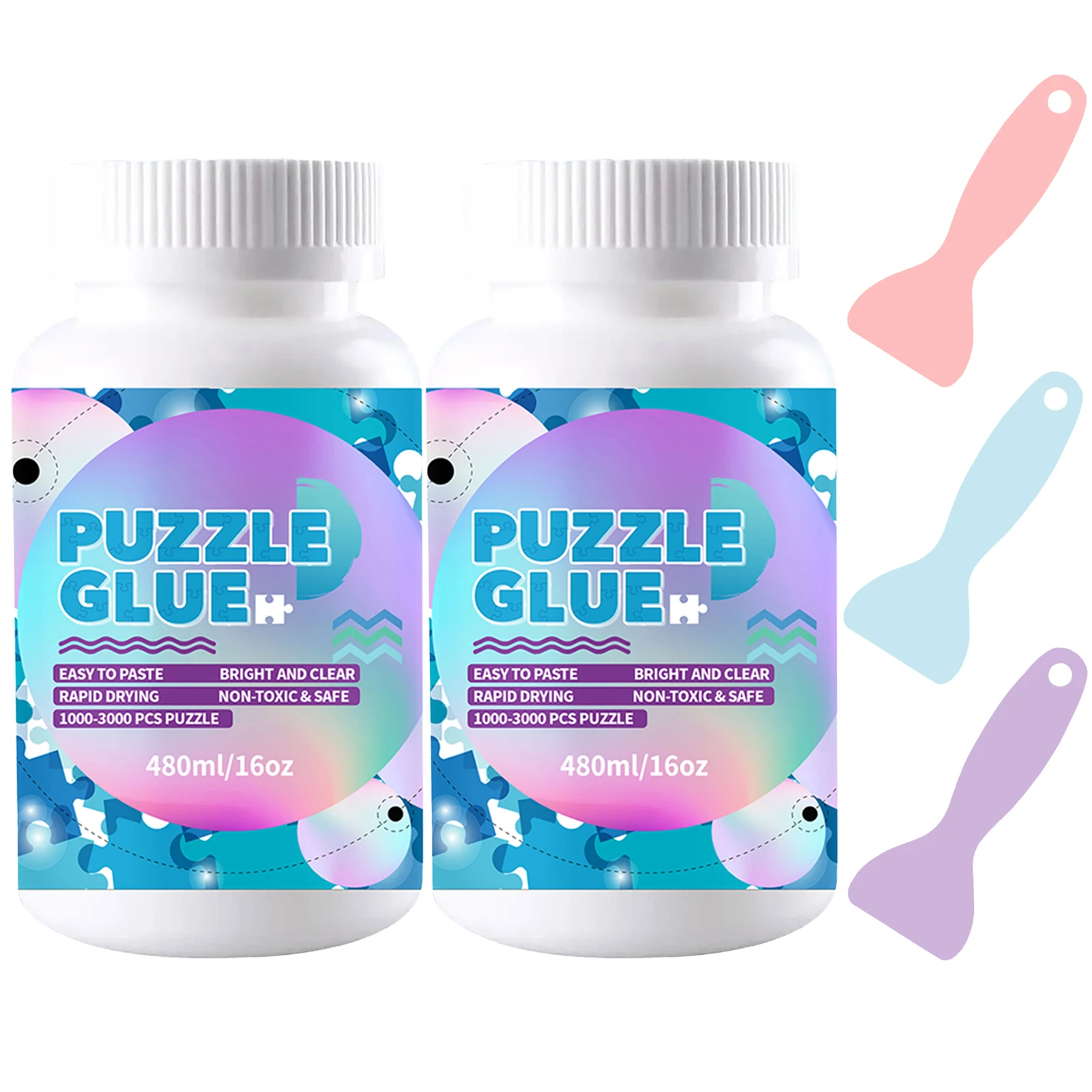 Puzzle-Kleber mit Applikator, Laminate und Konserviert, fertige Puzzles – einfach anzubringen, trocknet schnell, klar und hell
