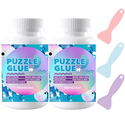 Jigsaw Puzzle Glue with Applicator Laminates and Preserves Finished Jigsaw Puzzles - Easy to Apply, Dries Quick, Clear & Bright