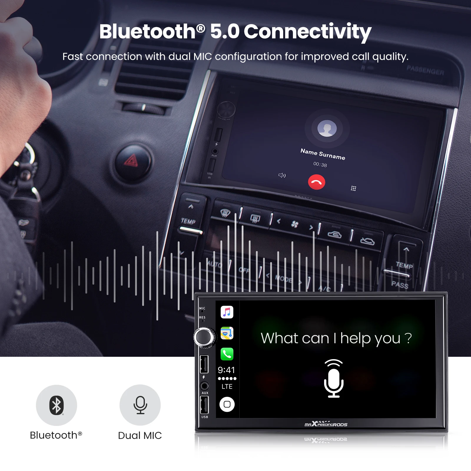 7'' Android 10.0 Car Stereo Video Radio Audio GPS 2DIN MP5 Player Touch Screen Navigation Audio Stereo MP5 Player FM