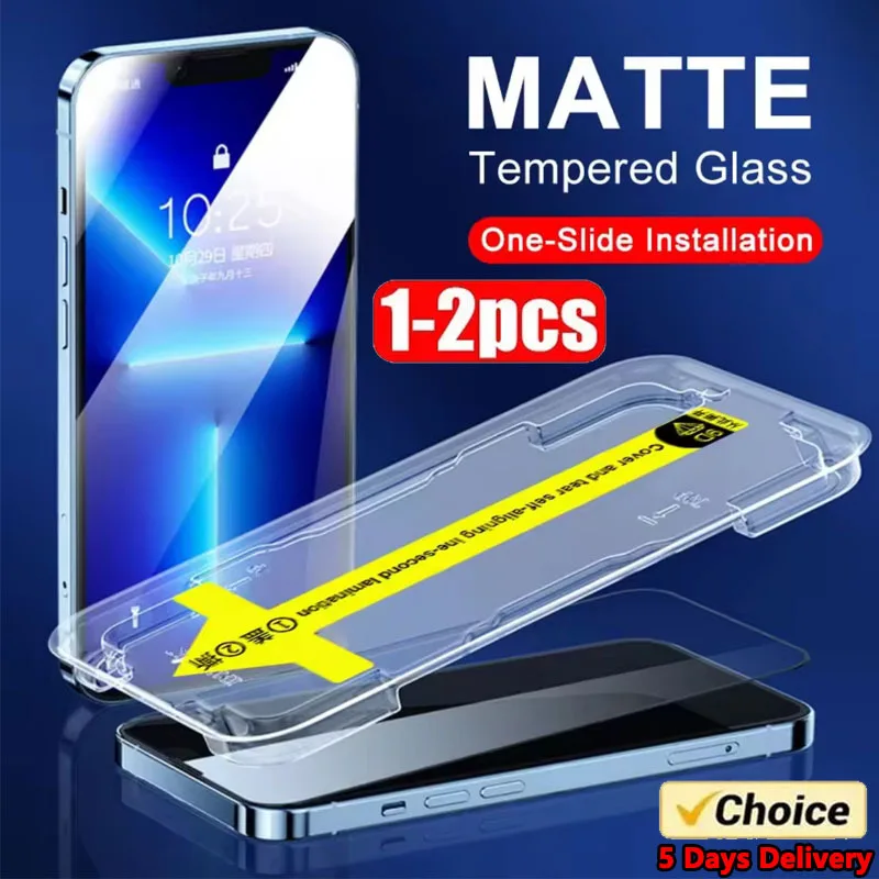 1-2Pc 8K High End Tempered Glass For Iphone 14 13 12 11 Pro Max XS MAX 15 Plus Screen Protector With Alignment Mounting Cover