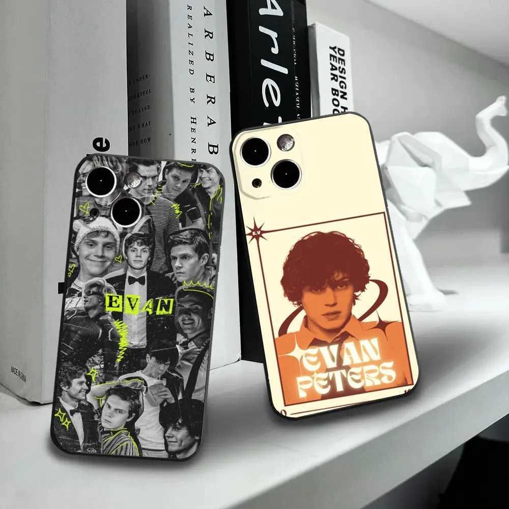 E-Evan P-Peters Phone Case For iPhone16,15,14,13,12 Mini 11 Pro XR,X,XS,MAX 7,8 Plus Silicone Cover Soft Black