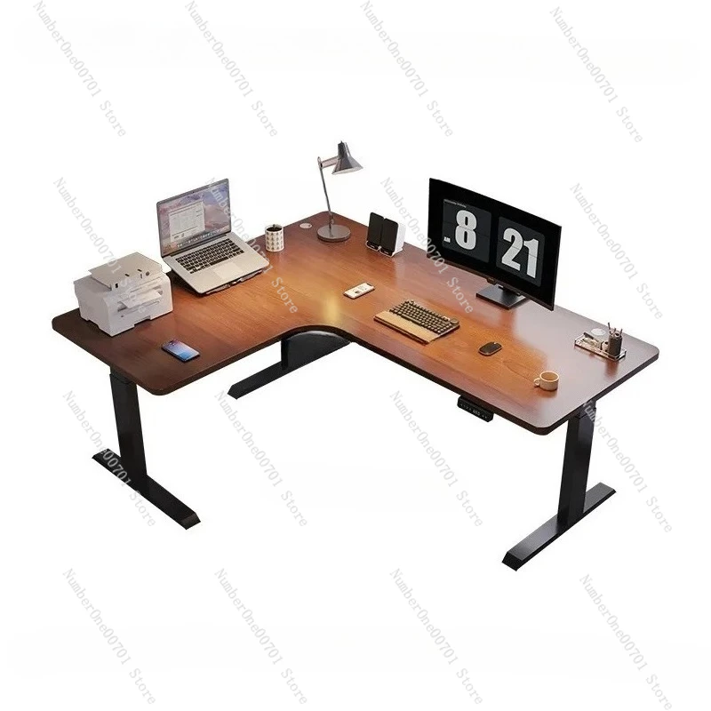 Corner intelligent electric lifting table legs electric home desk desk L-shaped worktable corner computer table