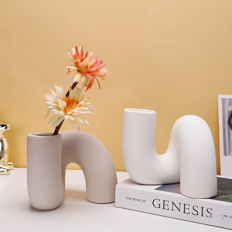 Creative Nordic Style Ceramic Vases, Modern Art Floral Vase Decorations, Living Room Decorations, Office Desks,Indoor Home Decor
