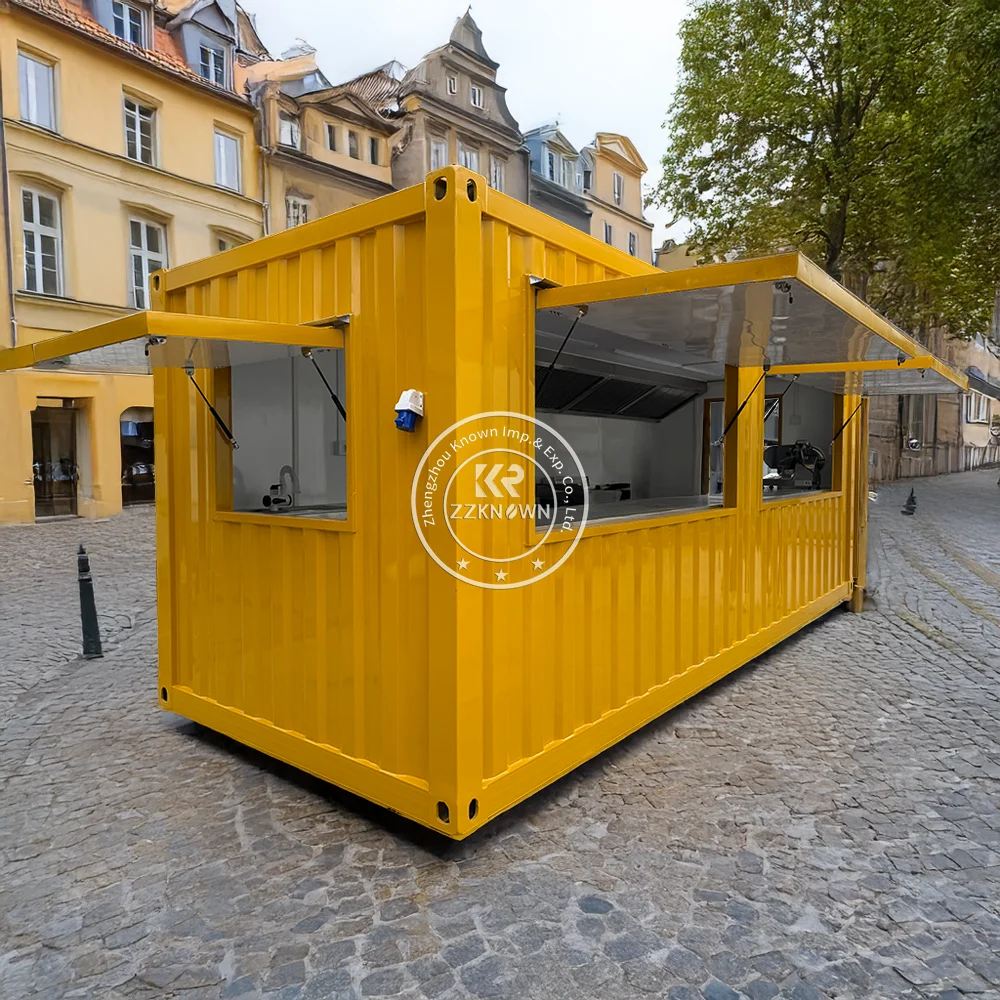 Customized Prefab Container Coffee Bar House With Stairs and Balcony Luxury Coffee Shop Container Cafe Bar