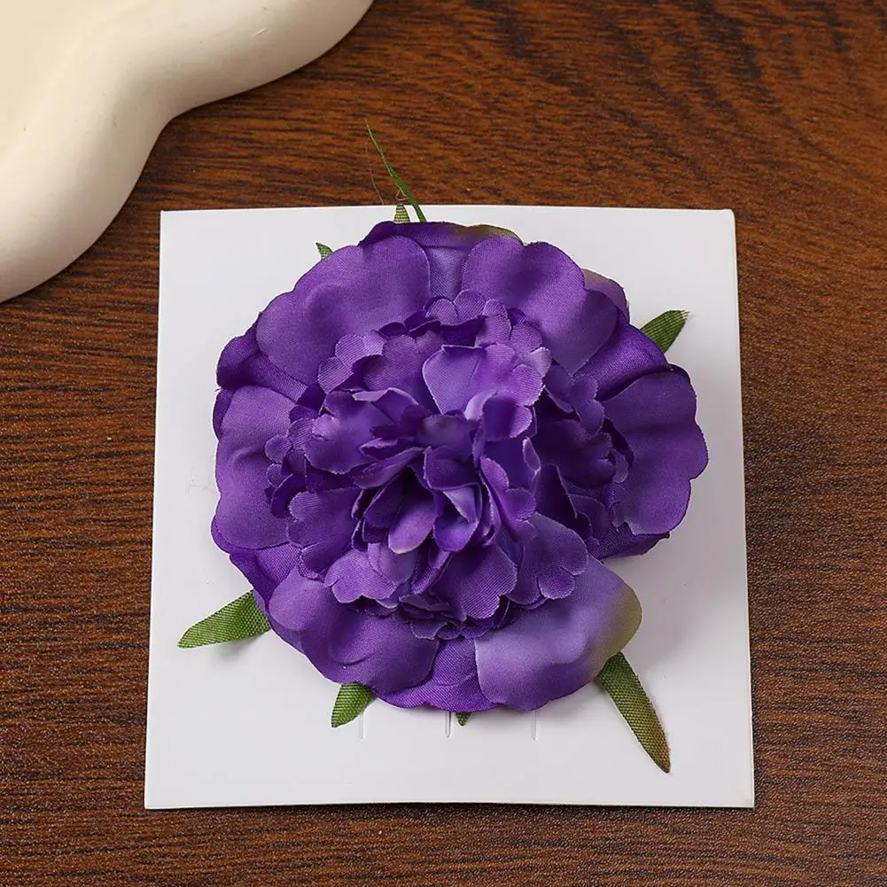 

2026 2Pcs Women Hairpins 3D Flower Decor Hair Clips Anti-slip Teeth Holiday Leisure Side Bang Hair Pins Hair Accessories