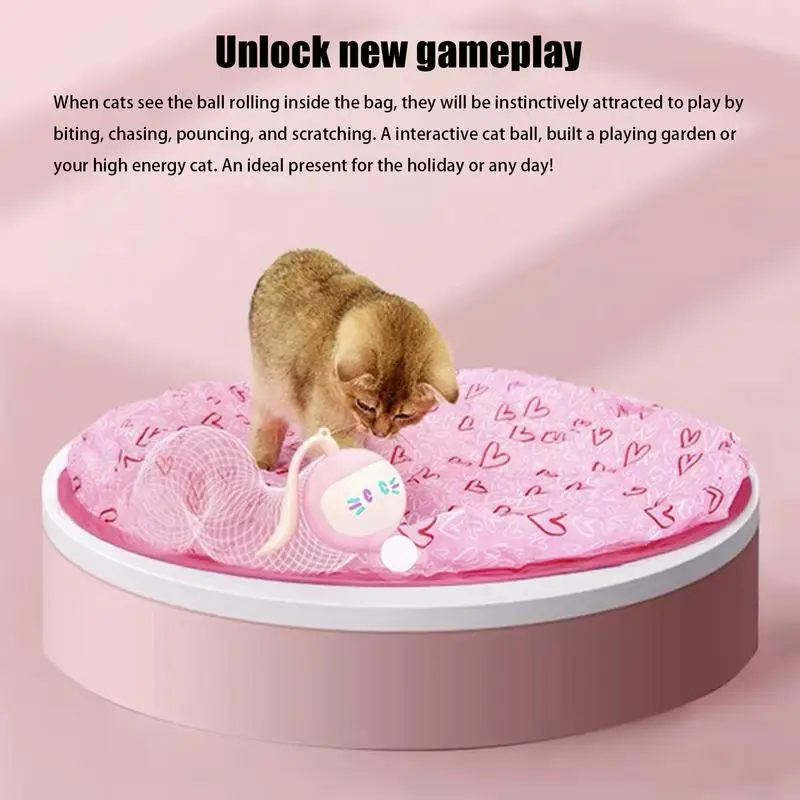 Simulated Interactive Hunting Cat Toy 2 In 1 Smart Interactive Cat Toy With Build-In Spinning LED Light 360 Degree Self Rotating