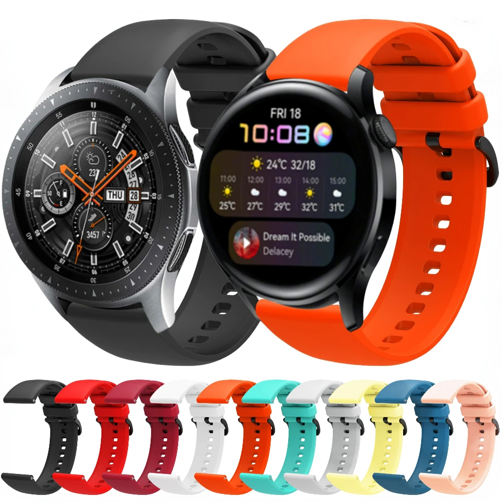 

22mm Silicone Band For Huawei Watch 3/3 Pro/GT 2 3 46mm Sports Wristband Samsung Galaxy Watch 46mm/3 45mm/Amazfit GTR 47mm Strap