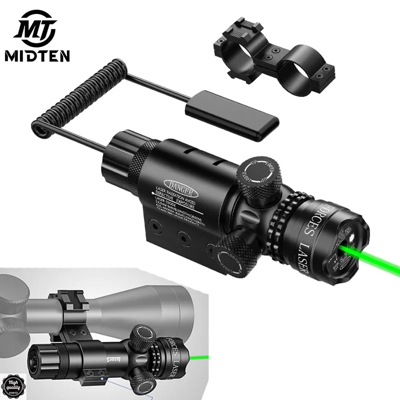 MidTen Rifle Green Dot Laser Sight 532nm Scope with Pressure Switch ‎Aluminum For 20mm Picatinny M-Lok Rail Pointer Pistol Gun