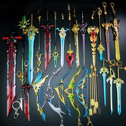 Anime Genshin Impact Keychain Alloy Sword Weapons Skyward Blade Metal Key Rings Katana Samurai Game Peripherals Gifts Toy