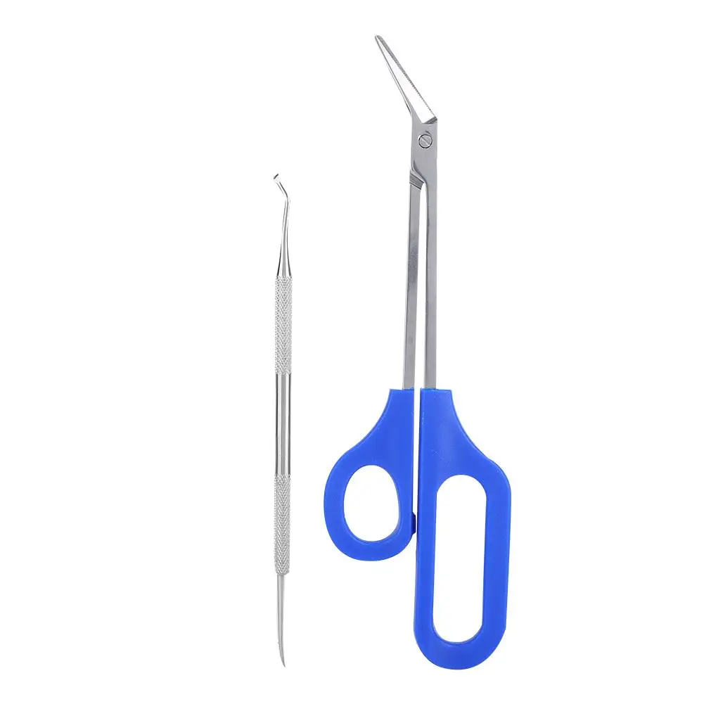 

Stainless Steel Handle Pedicure Nail Tool Set: Toenail Scissors + Nails File - 2pcs