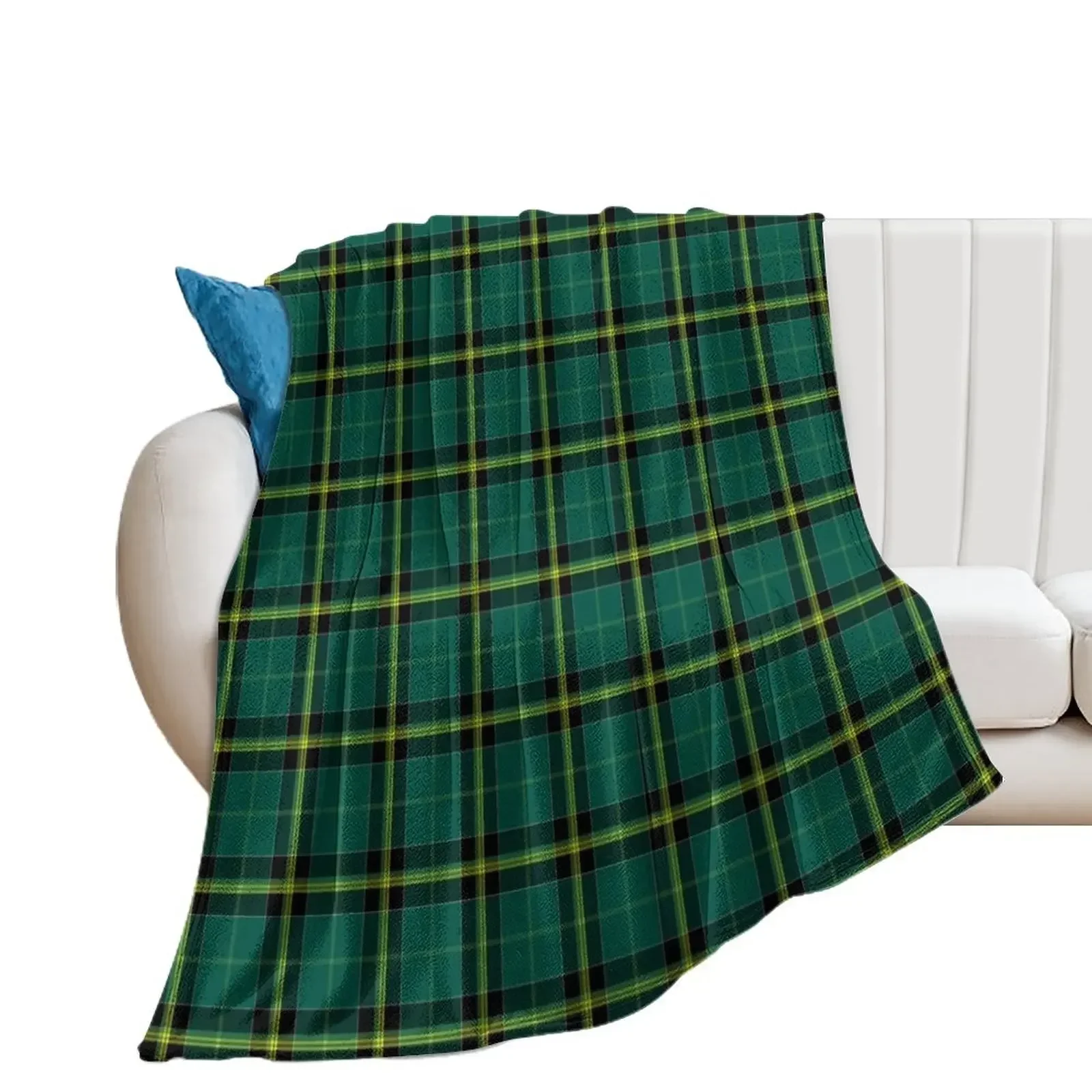 Duffy Tartan Pattern Green Irish Plaid Throw Blanket Warm Comforter Blankets