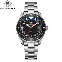 ADDIESDIVE Classic Mens Watches Stainless Steel Automatic Mechanical Watches Bubble Mirror Pot Cover Glass 200m Diver Wristwatch