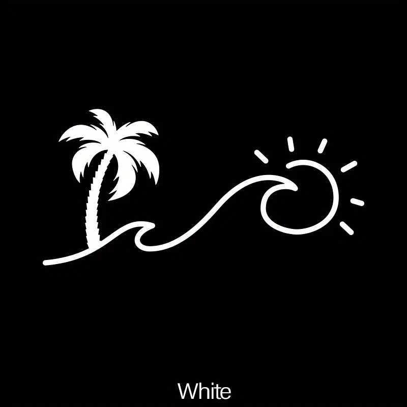 1pc Tropical Palm Tree Sun Wave Weather Resistant Vinyl Sticker for Car Truck SUV Motorcycle Decor view 6