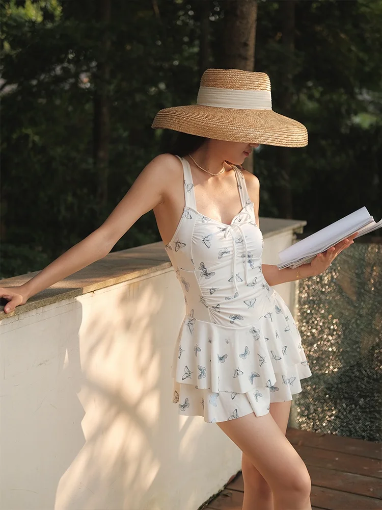 

New UU2026 Print Halter Neck Swimsuit Vacation Style Student Women's Bikini Casual Beachwear Bohemian Retro