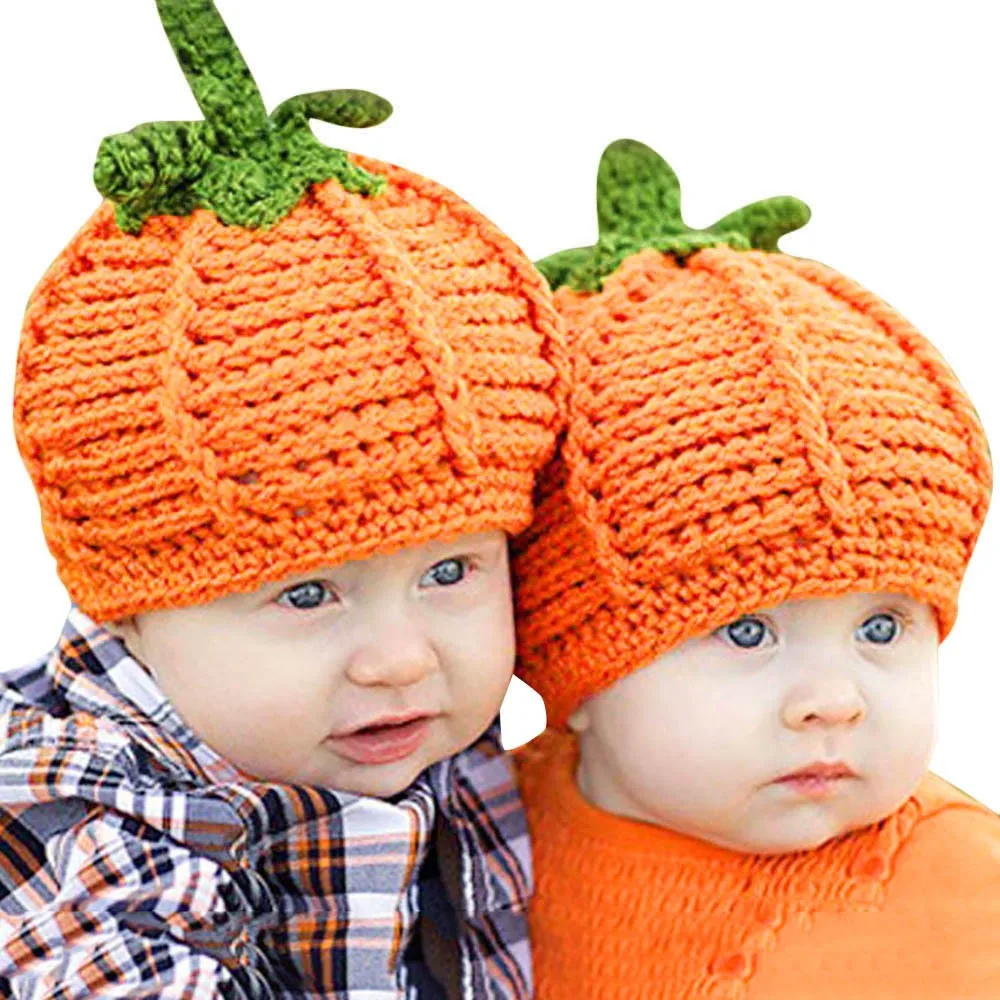 Newborn Photography Props Baby Hat Costume Outfit Photo Hat Pumpkin Hat Cute Props Halloween Knitted Baby Care Photo Accessories