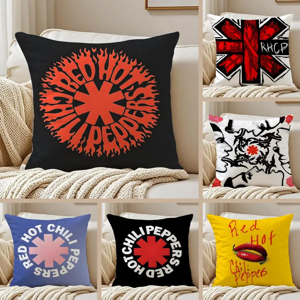 

Red Hot Chili P-Peppers Band Pillow Case Silky elegant Comfort Sofa Bed Invisible zipper