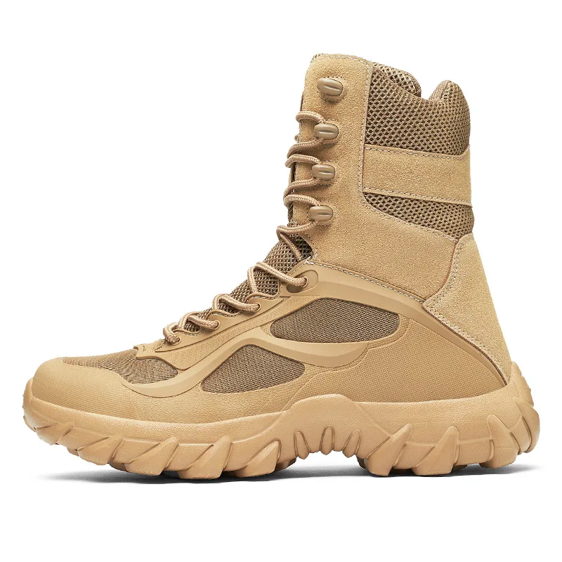 Calzado de hombre: botas de desierto de caña alta, botas de moto antideslizantes para uso en exteriores, botas de alta calidad, botas de tobillo, calzado de senderismo.