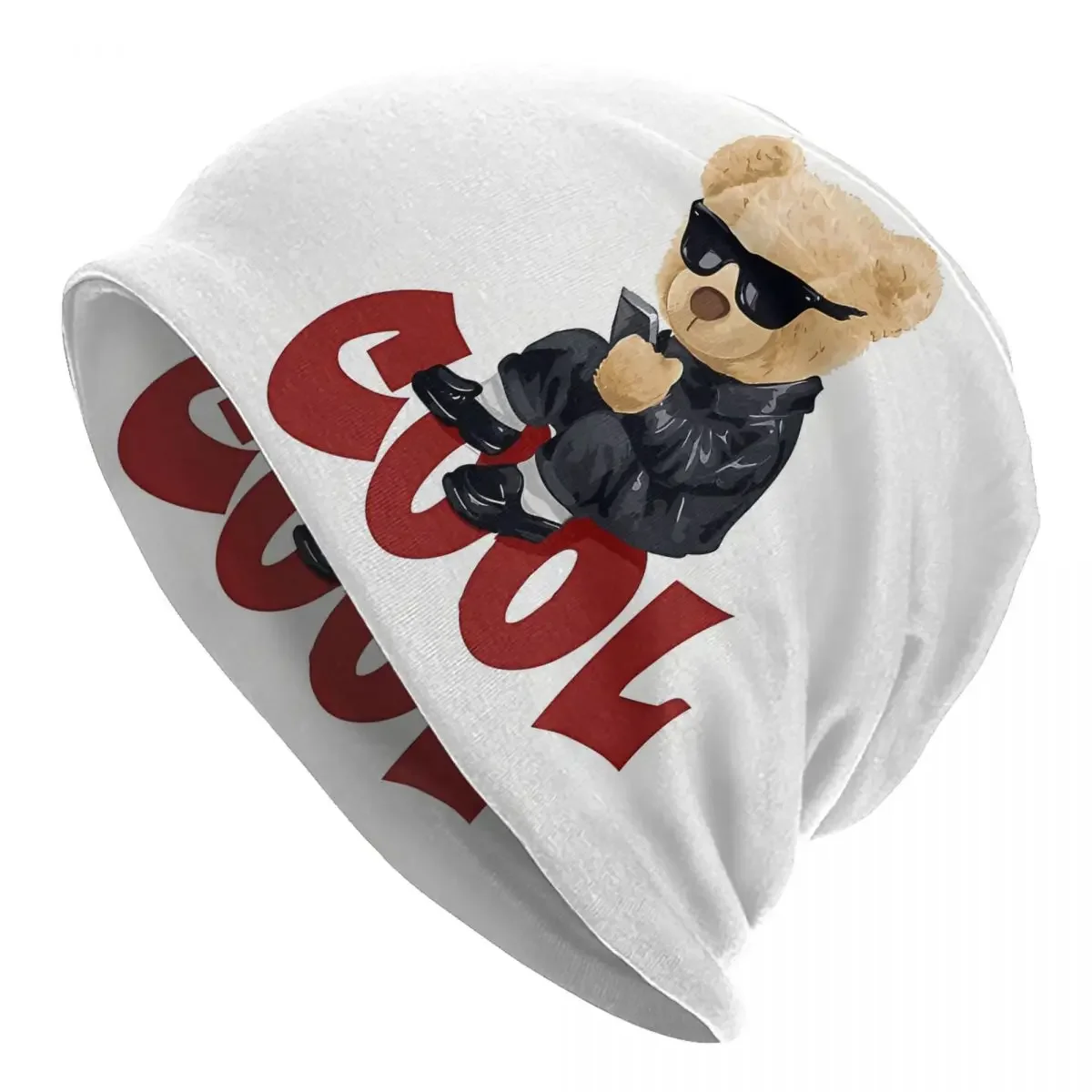 보넷 모자 남녀공용 테디 베어 얇은 스컬리 비니 모자, 시원한 선글라스, 가을 용수철 따뜻한 모자, 힙합 모자