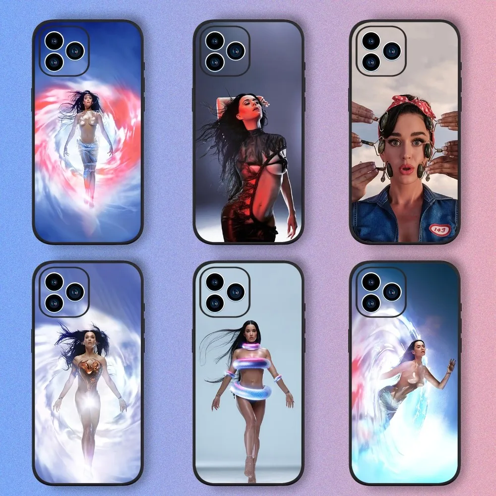 Singer K-Katy Perry 143 Phone Case For iPhone 15,14,13,12,11,XS,XR,X,8,7,Pro,Max,Plus,mini Silicone Black Cover