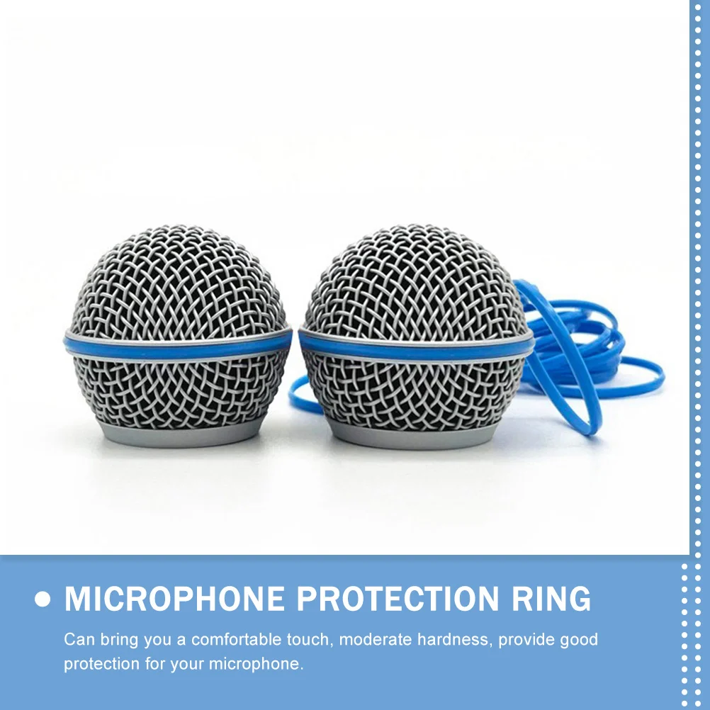 Microphone Grille Ring Rubber Wireless Microphone Ring Accessory Ktv Supplies Blue Rubber Microphone Protectors Rings