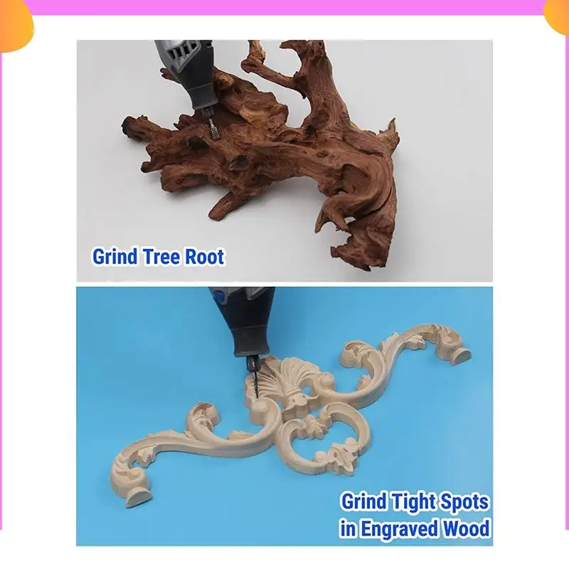 A23P 20 PCS 다이 그라인더 도구 Rasp 나무 조각 비트 금속 목재 용접 연삭 디버링 용 1/8In 생크