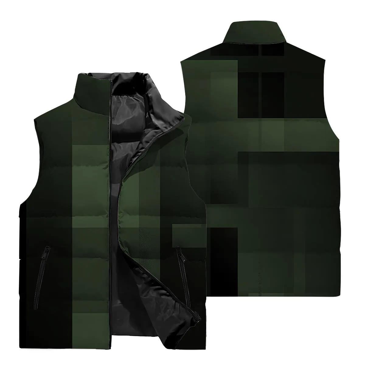 Gilet senza maniche stampato in 3D moda invernale da uomo Giacca tendenza Uomo colletto alla coreana caldo abbigliamento invernale gilet herrenl