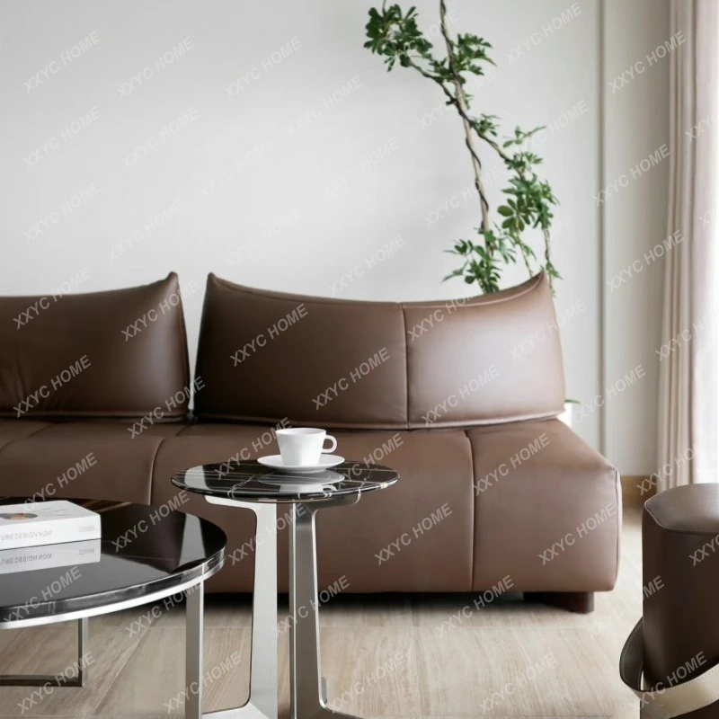 Lmedieval design retro double-sided backrest sofa small apartment croissant sofa