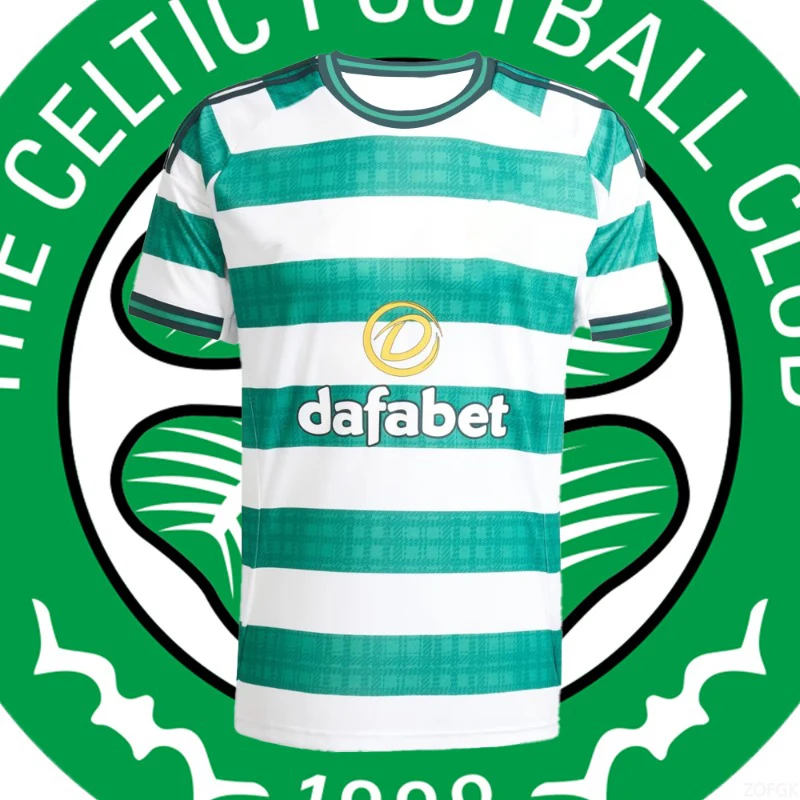 

2025 Mens Celtic FC 3D Printed Home Football Shirt Summer Sportwear Training Soccer Uniform Cool Breathable Quick-drying Jersey