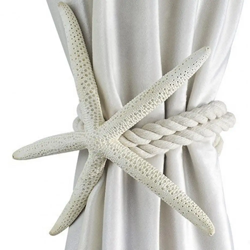 Curtain Tiebacks With Starfish Shape Decorative Curtain Ties Thickened Cotton Linen Rope Holders For Bedroom Living Room