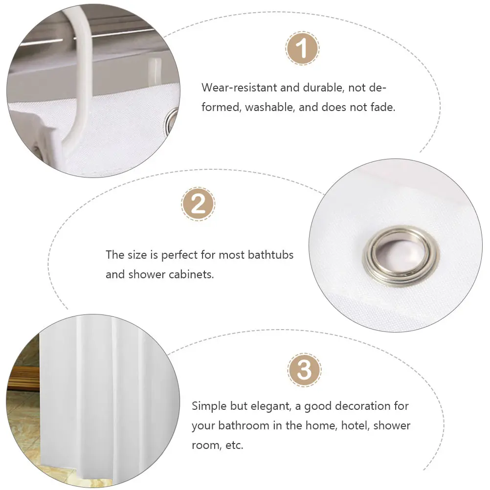 

Waterproof Shower Curtain Hanging Bathroom Decoration Partition Curtains Window for Hotel Decorative Polyester