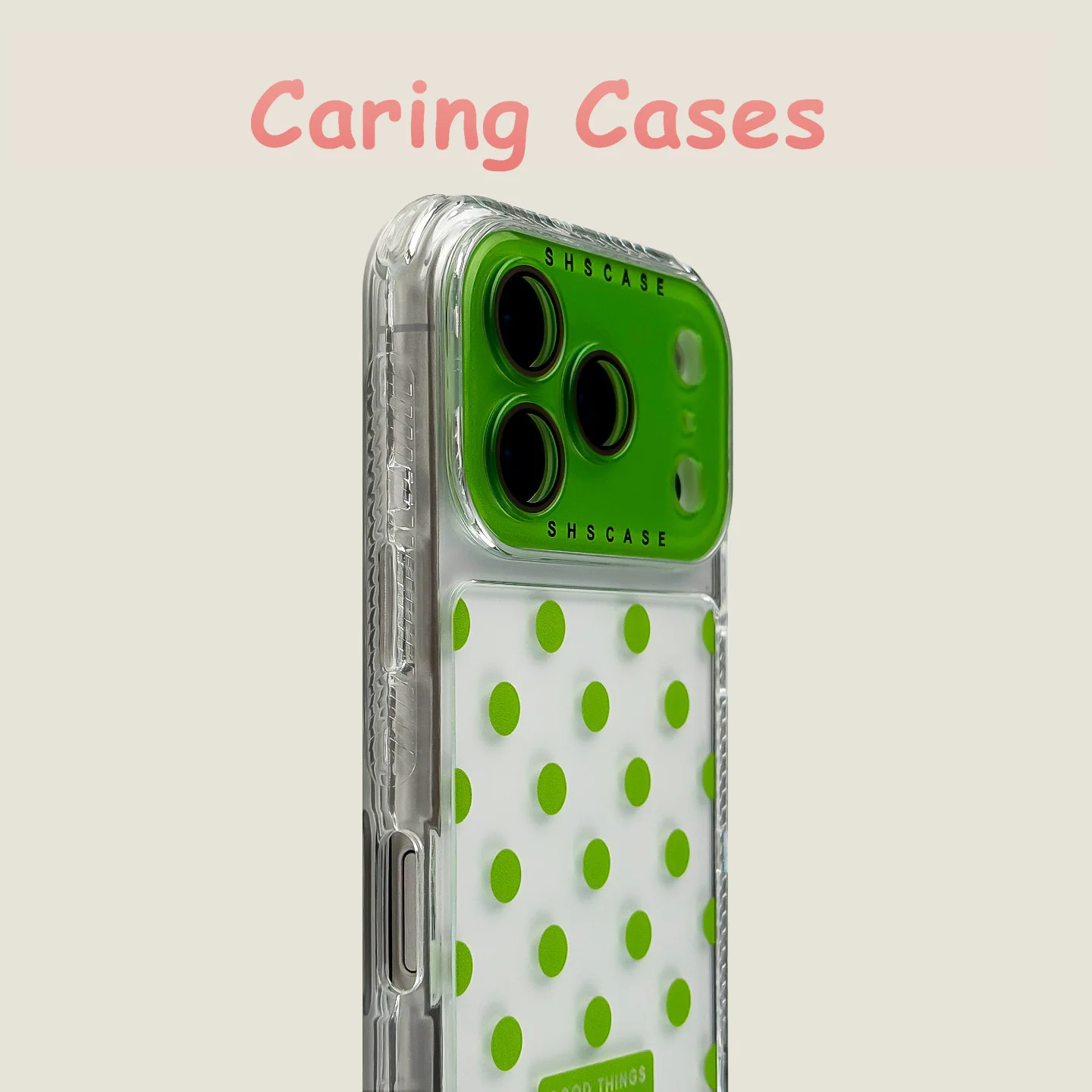 آيفون 17 برو ماكس حافظة حالمة البولكا نقطة واضحة 3 في 1 سميكة هارد شل للصدمات قسط غطاء للعدسات آيفون 16 15 14 13