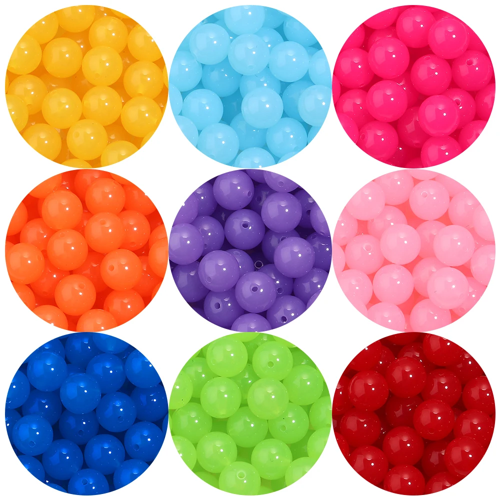 20 Teile/los 16mm Bunte Gelee Ergebnis Runde Acryl Perlen Lose Spacer Perlen für DIY Armband Halskette Schmuck Machen zubehör