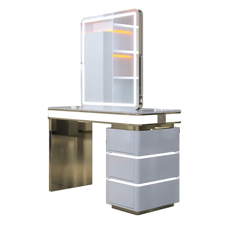 Hairdresser Internet celebrity model with cabinet single double-sided mirror table