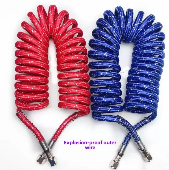 Trailer Coiled Air Hose, Towing Truck Connection Air Pipe, Freeze-Proof & Explosion-Proof for Brake System