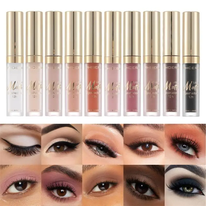 PHOERA-Fard à Paupières Étanche Longue Durée, 10 Couleurs, 256, Liquide, Scintillant, Lisse, Crème, Contour, Maquillage