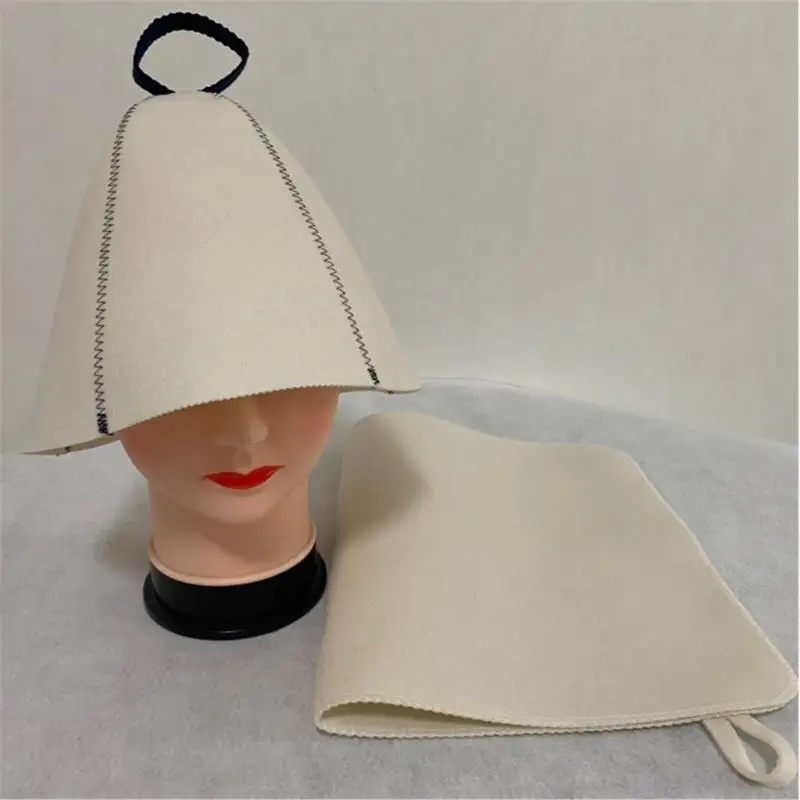 D0AB Soft Felt Sauna Hat avec texture en feutre tapis adapté aux soins capillaires