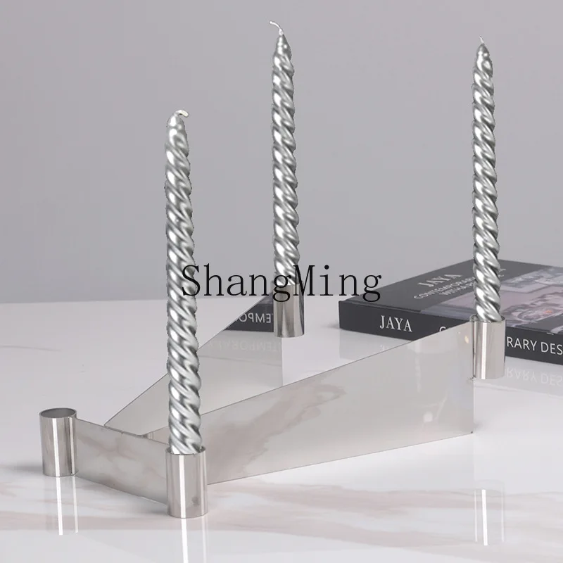 DSA modern coffee table soft decoration combination ornaments model room living room table top flower ware metal candle holder
