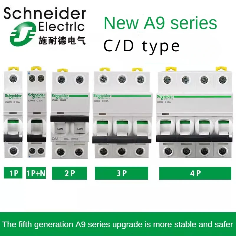 

Schneider MCB Air Switch 1/2/3/4P Miniature Circuit Breaker iC65N Type C/D Household 2/3/4/6/10/16/20/32/50/60/63a Air Switch